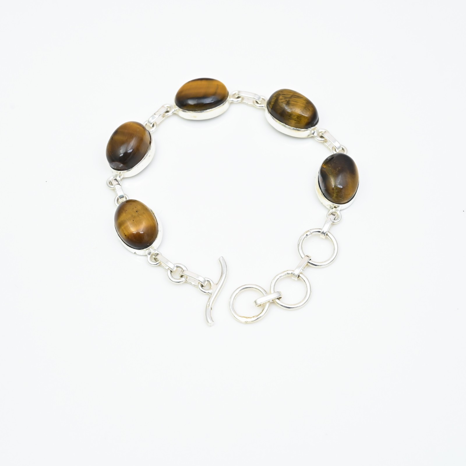 Tiger Eye Gemstone 925 Sterling Silver Handmade Bracelet Jewelry Gift For Love