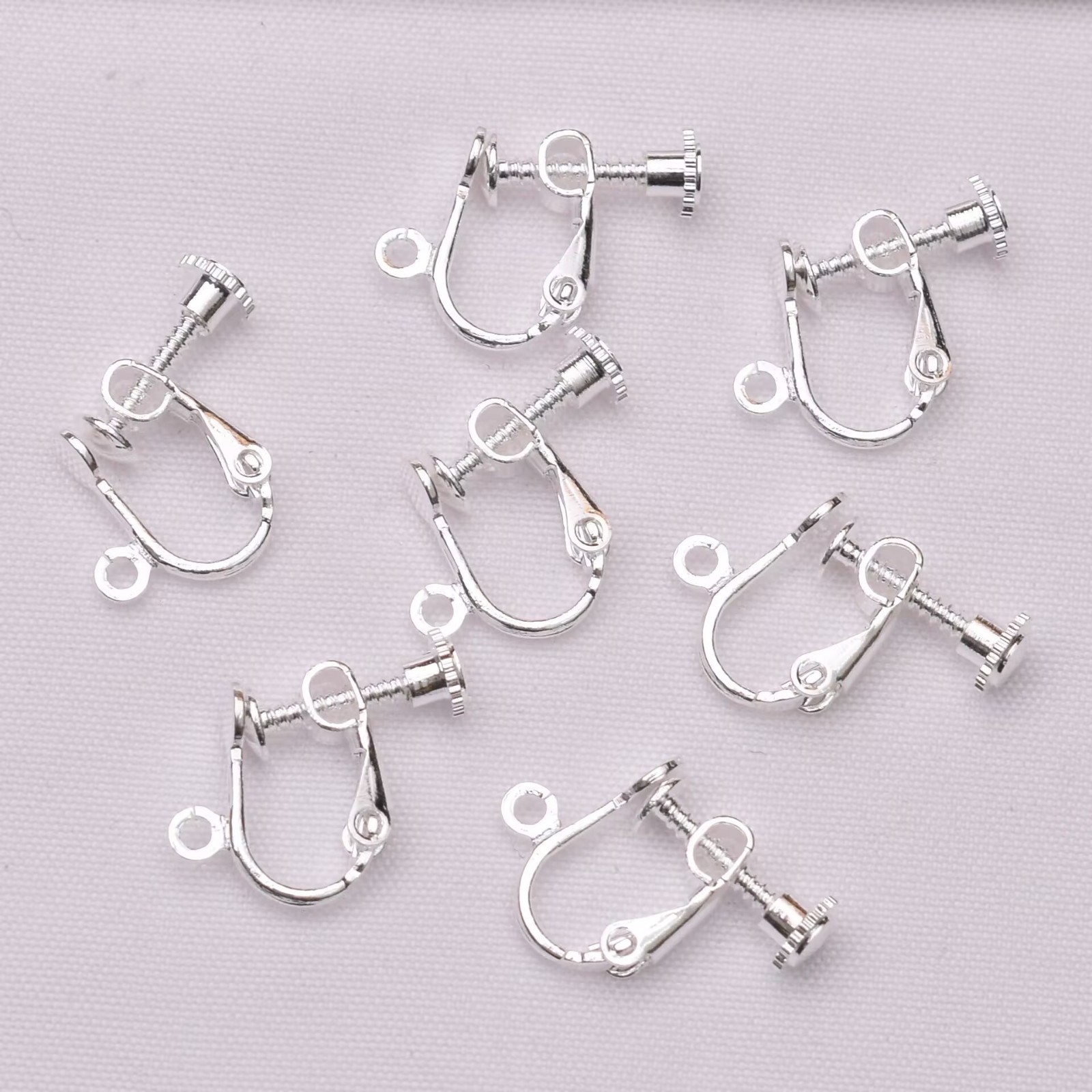 50 Silve Plated Clip On Snap Screw Back Dangle Earring Hooks Findings Lever Bac