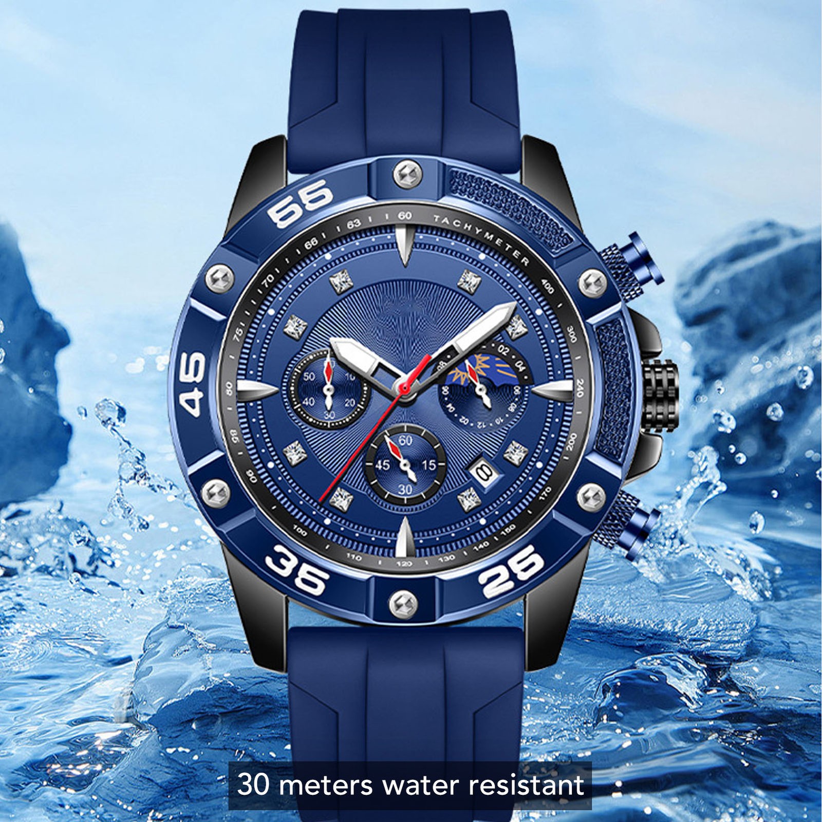 Casual Men Wristwatch Date Multifunctional Quartz Watch For Casual