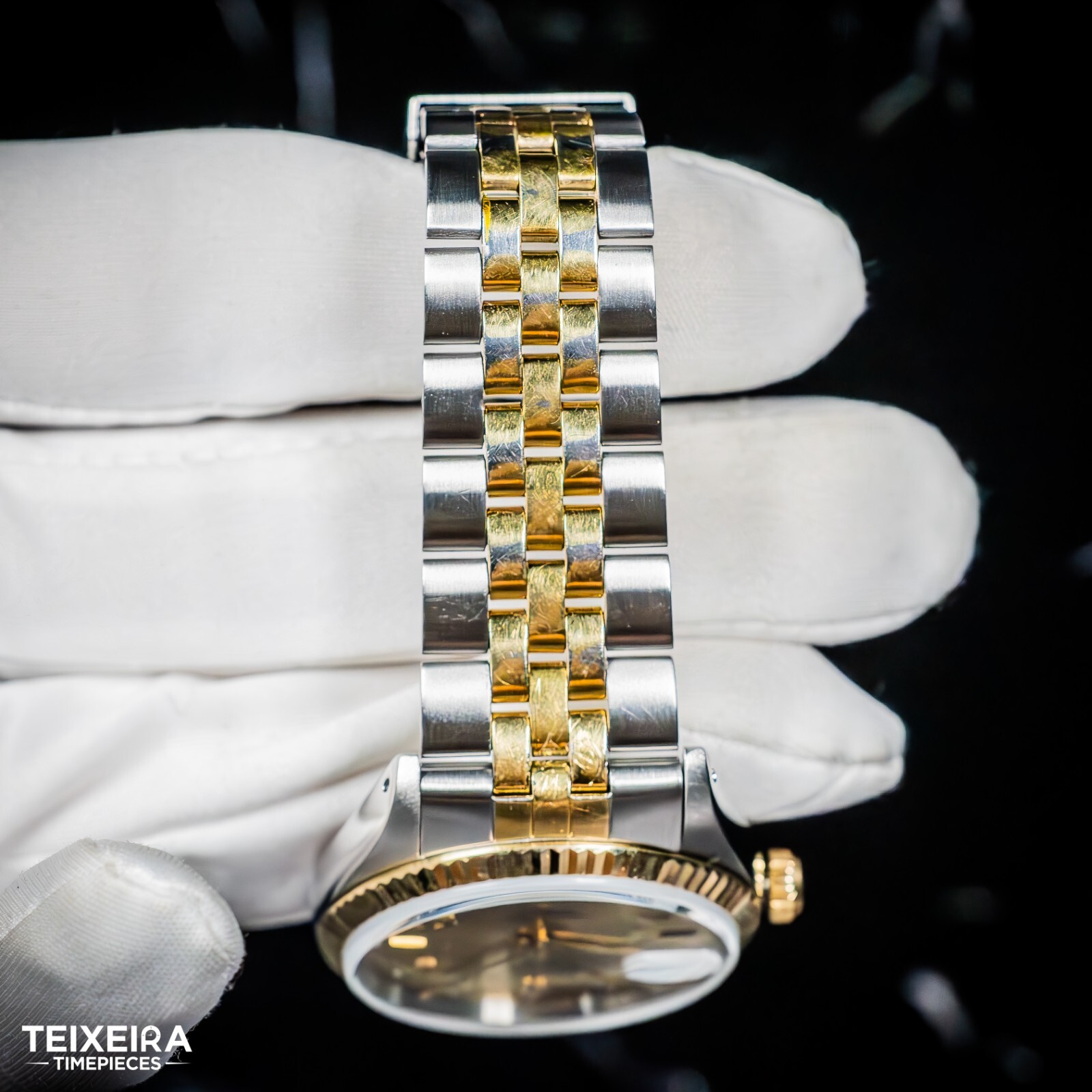Tudor Prince Date 74033 Champagne 18k Fluted Bezel and Jubilee Bracelet 34mm