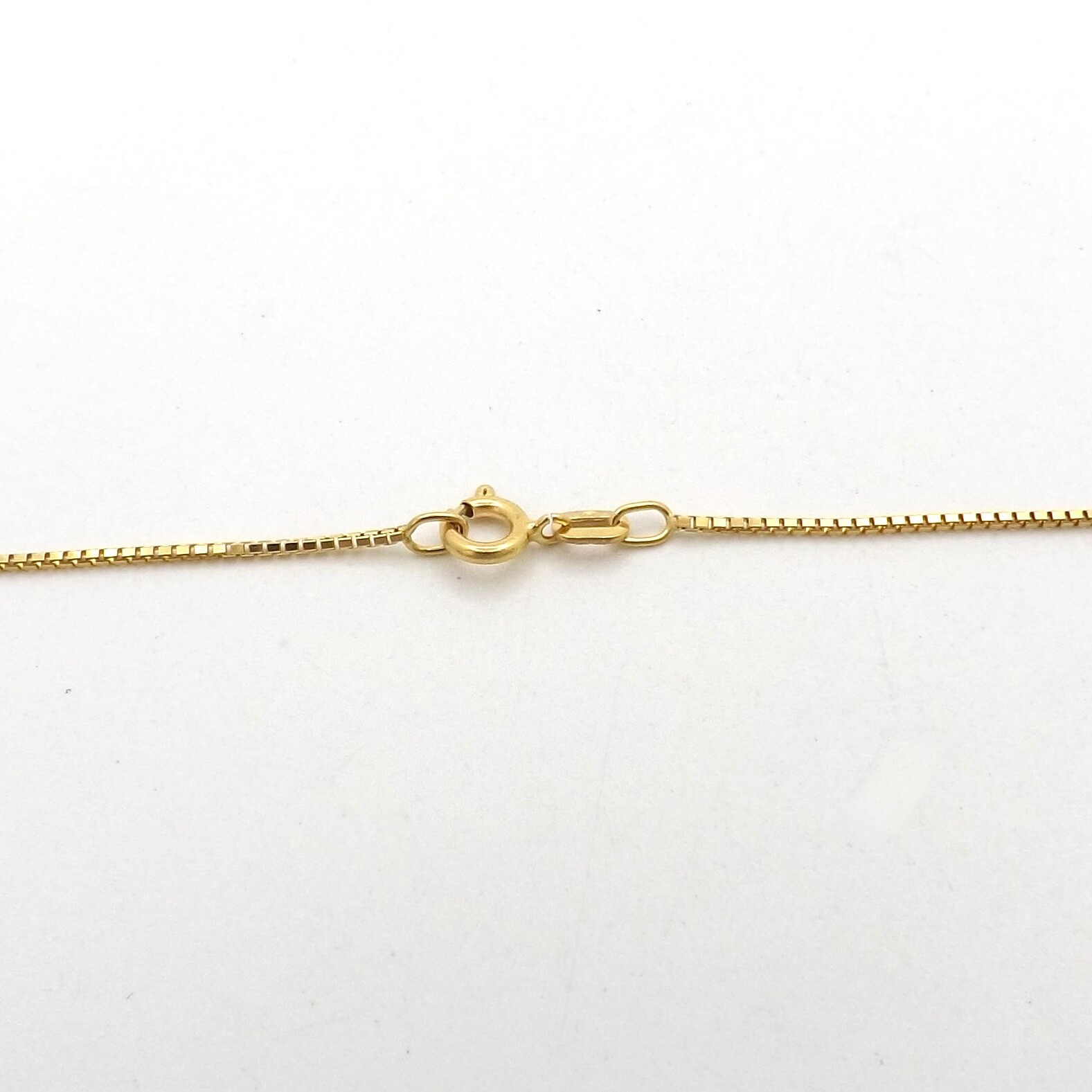 14k Gold Venetian Box Link Pendant Chain Necklace Long 30in Slip On Italy