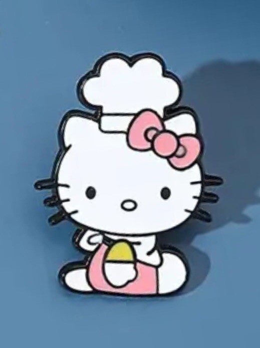 Hello Kitty Chef, Enamel, Alloy, Pin, Brooch.