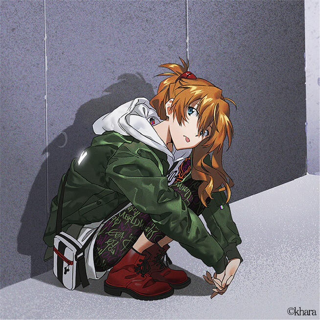 EVANGELION VIVIFY x RADIO EVA Pebble＆Metal Chip’s Beads Cord (Asuka) japan