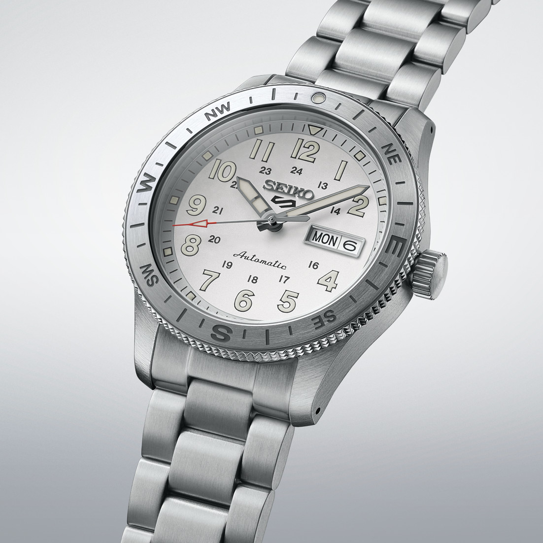 Seiko 5 Sports Field Series 41 MM Automatic SS Silver Dial Watch HDB007K1
