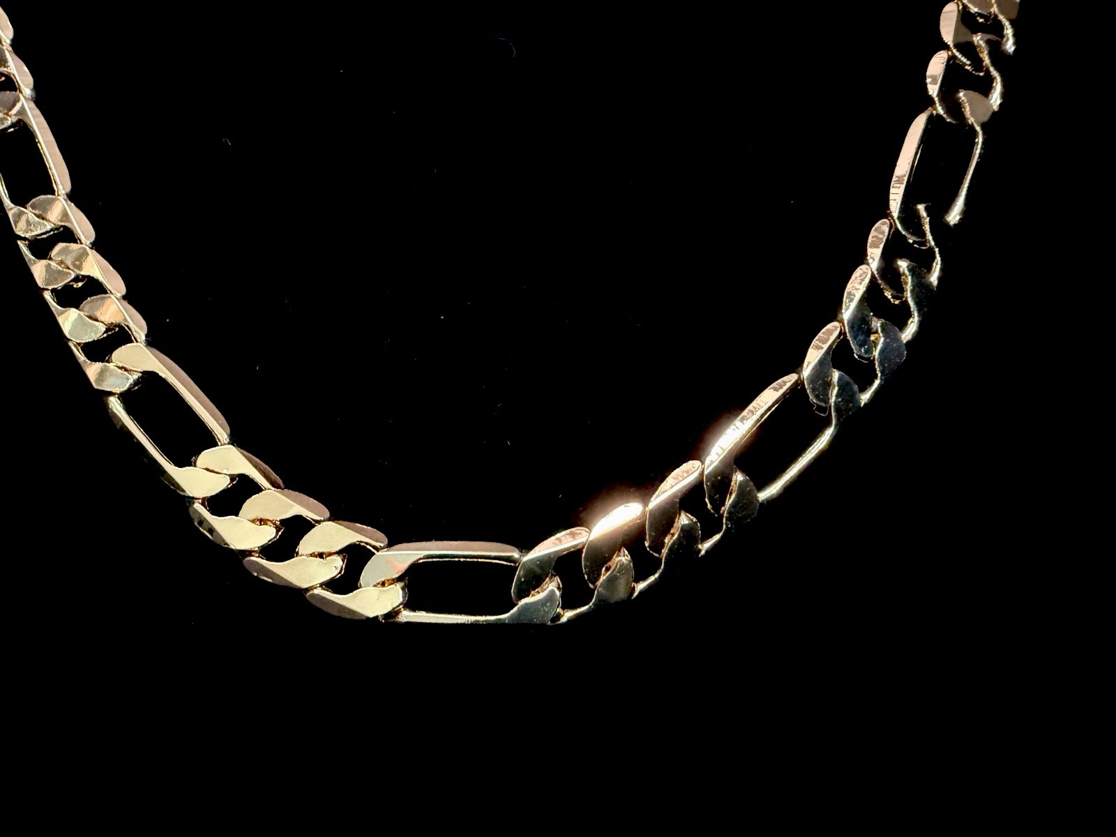 Figaro 24in 8MM 14K Stamped Gold Filled Necklace. Nice! Brand new.