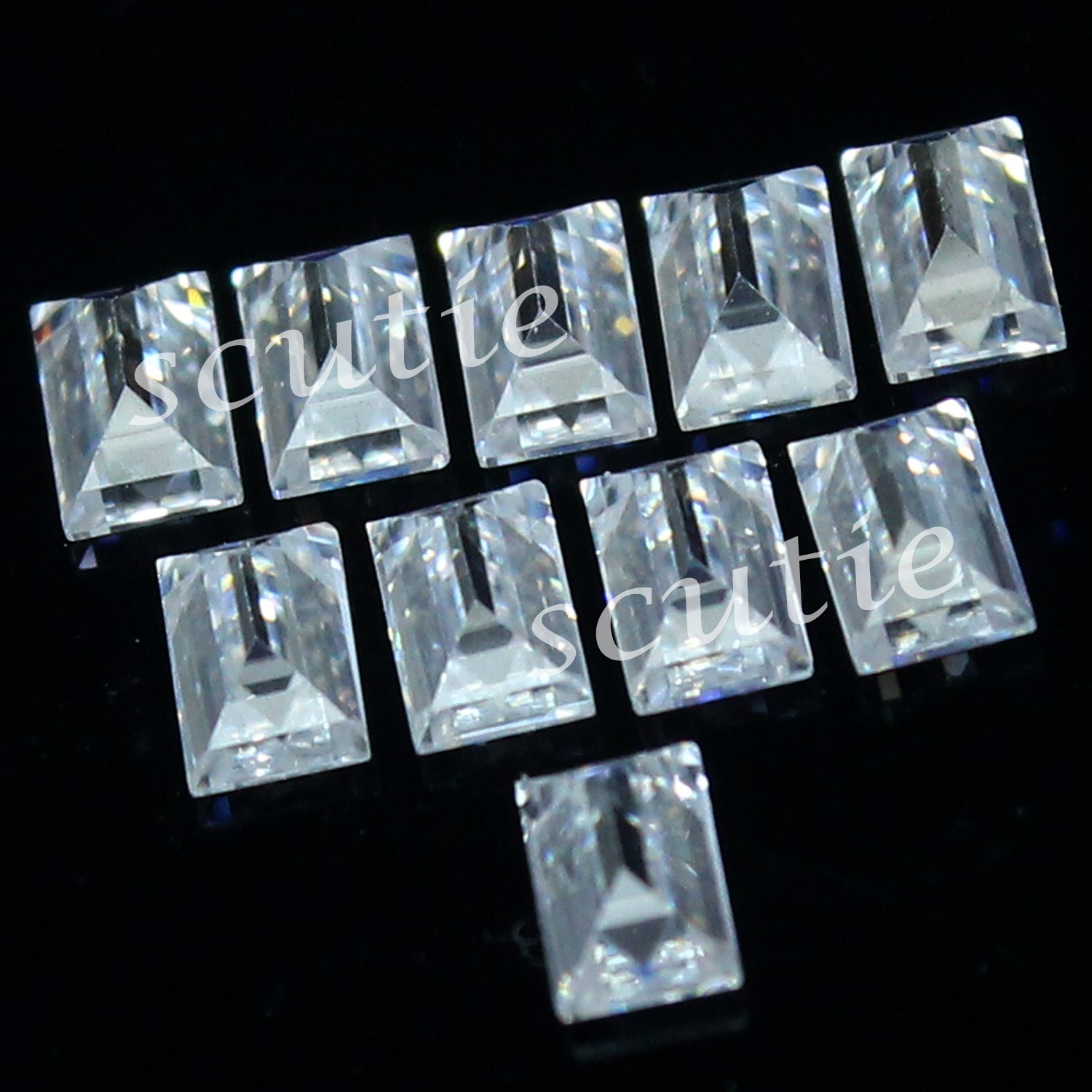 Natural DF Color VVS1 Excellent 1×2 MM Baguette White Clarity Diamond 10 Pcs Lot