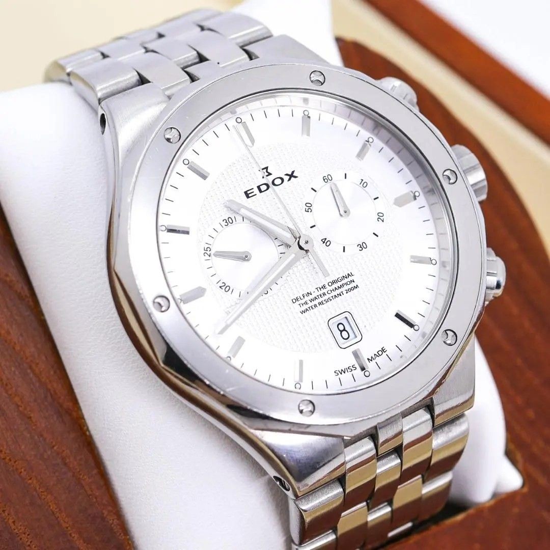 [B1P] EDOX Delfin 200m Chronograph Quartz Men’s Wristwatch [m9r]