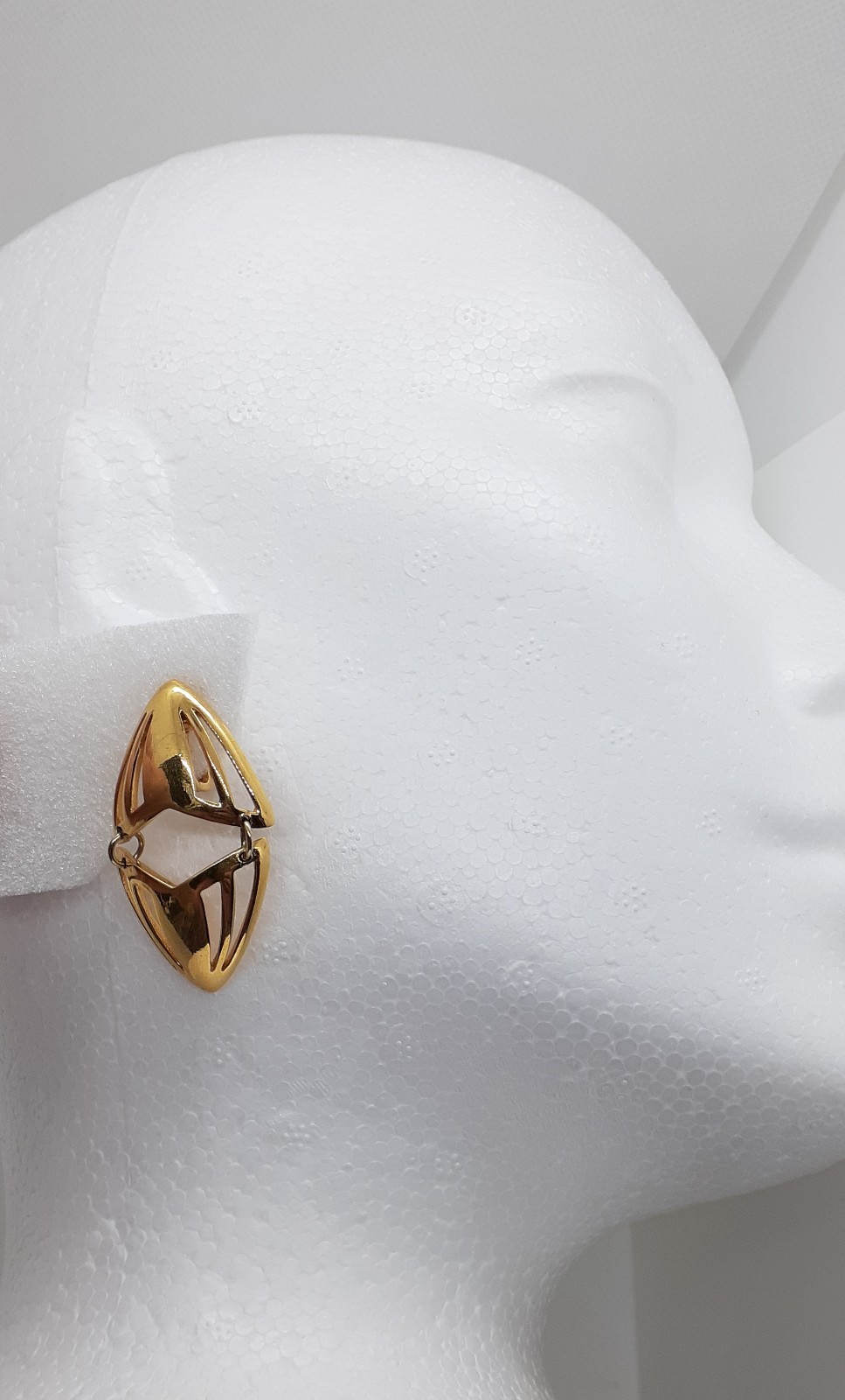 VTG MONET EARRINGS (3 PAIRS/GOLD/CLIPS) Cordelia, Ribbed Twist Bow & Geo Dangles