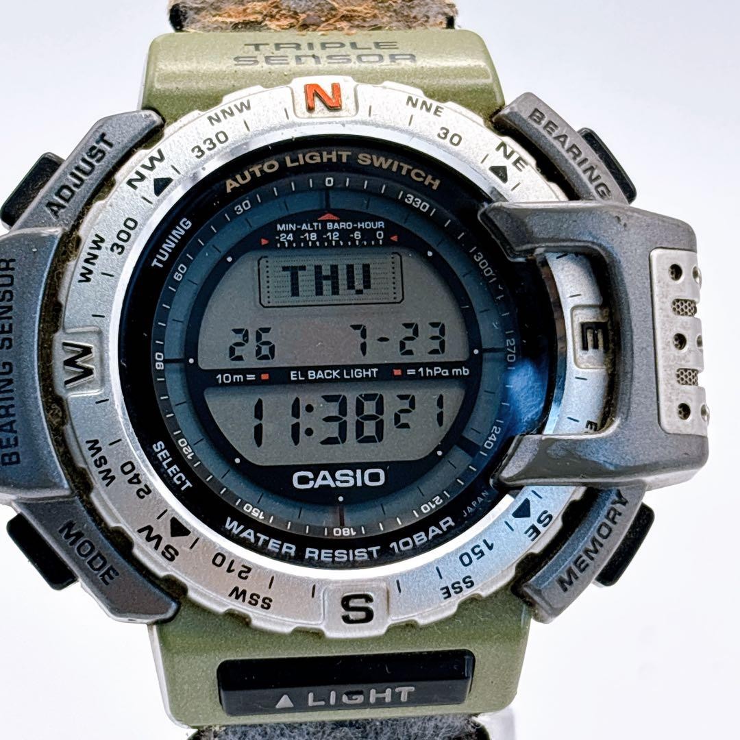 Working condition CASIO PROTREK PRT-40J Triple Sensor Watch From Japan