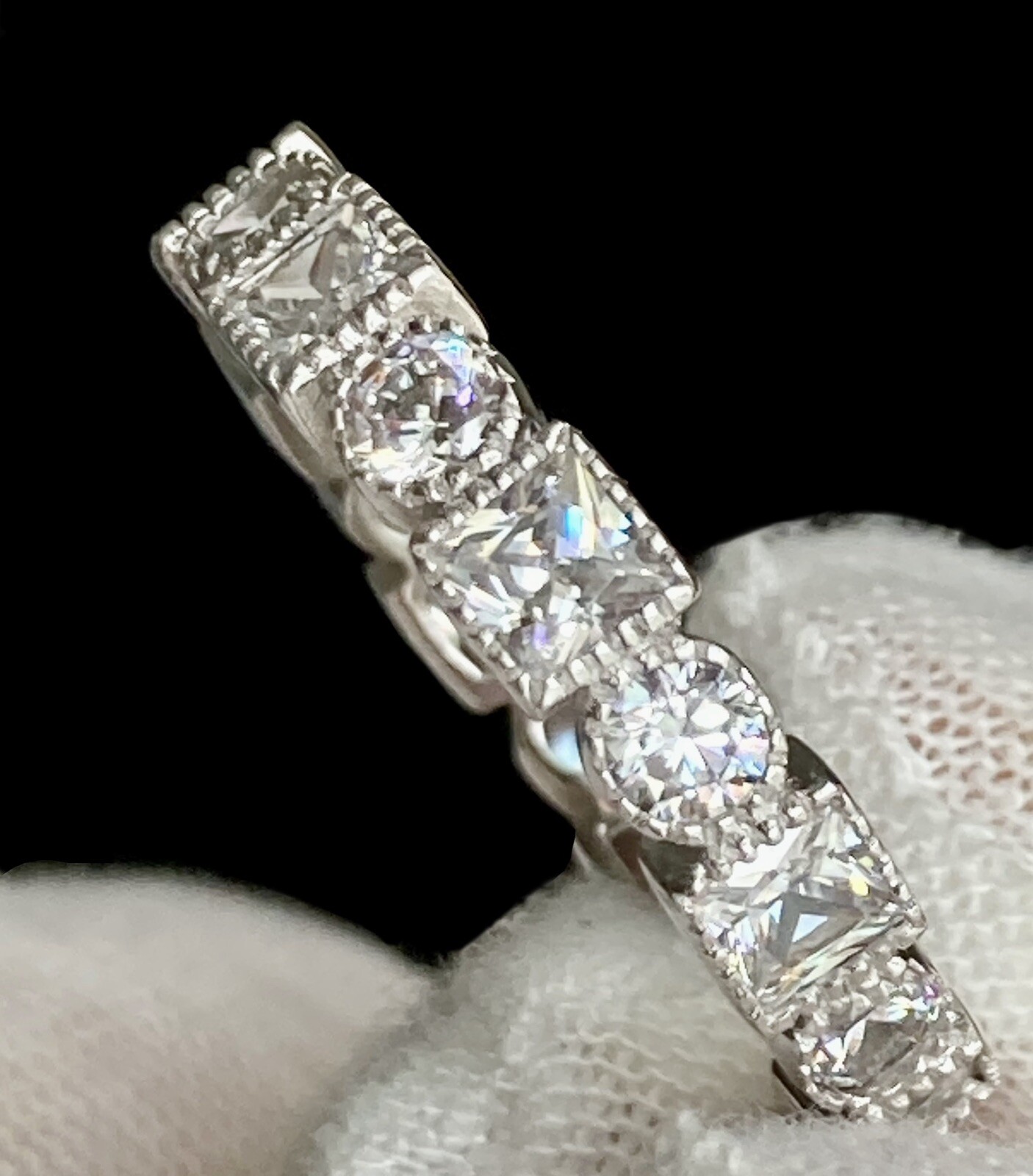 Fuzion Creation FZN Sterling Silver Cubic Zirconia Band Ring 925 Size 9 4.15g
