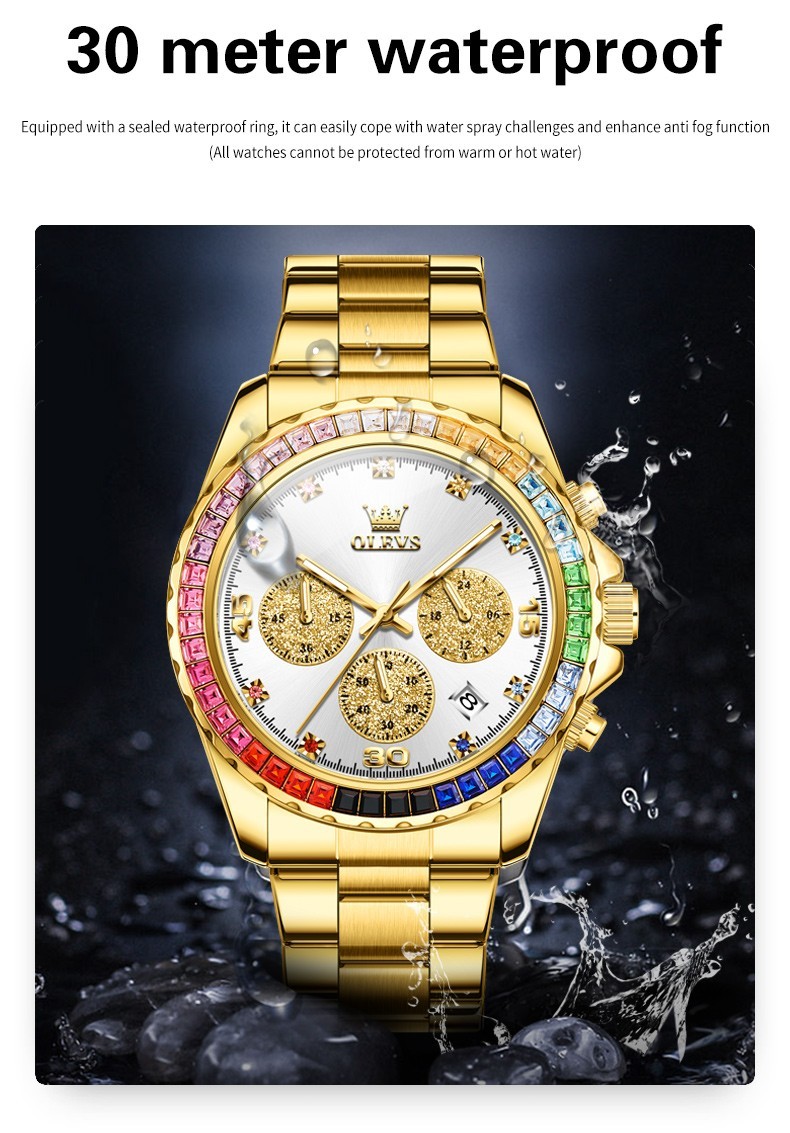 OLEVS 2939 Luminous Simple Casual Best Gift Japan Movement Gold Quartz Watch