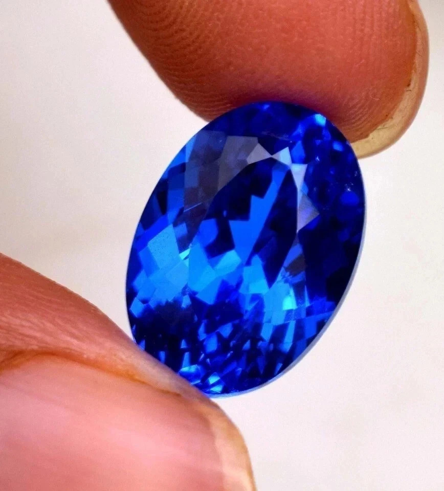12+ Ct Natural Ceylon Blue Kashmiri Sapphire Unheated Oval Cut Loose Gemstone
