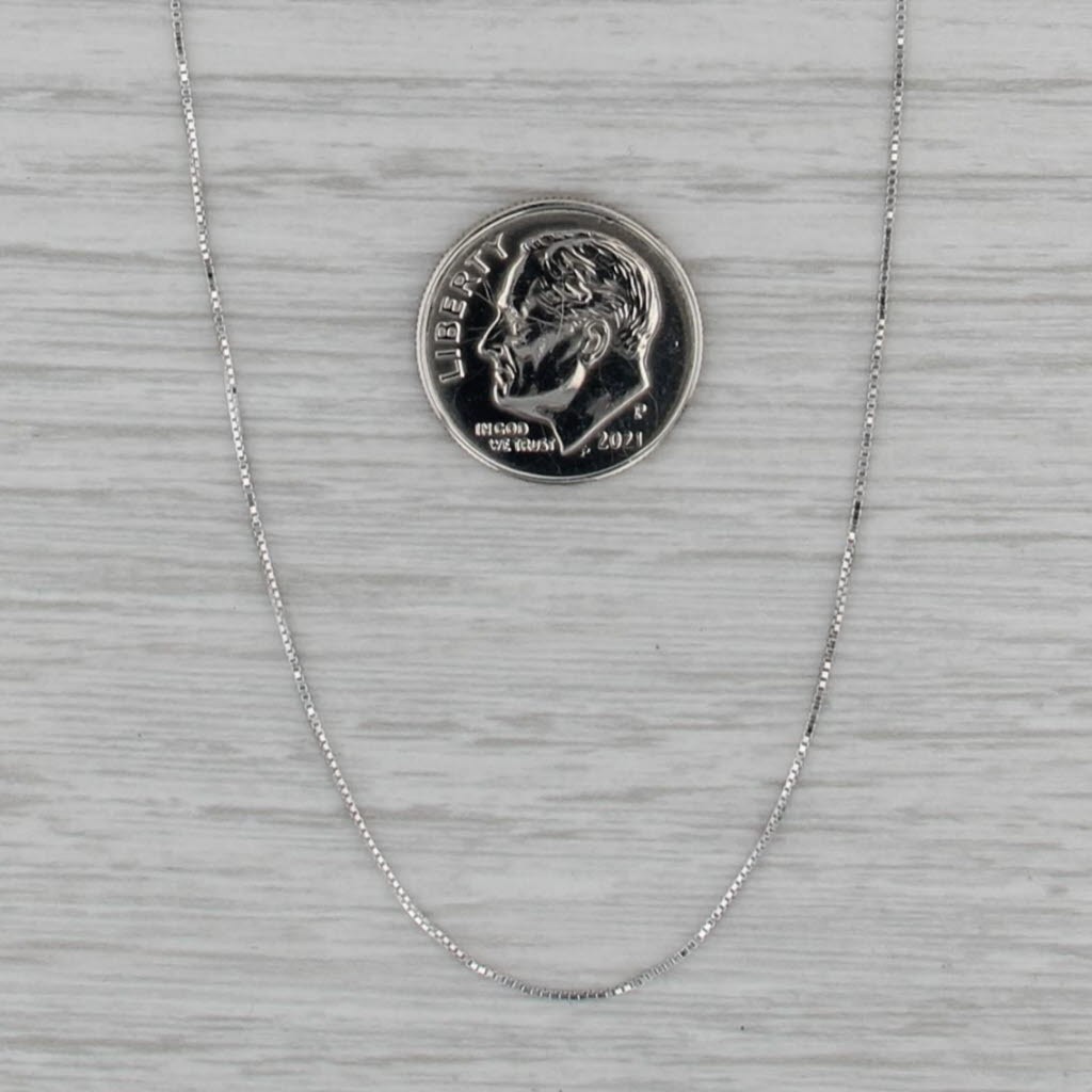 18.25″ 0.5mm Box Chain Necklace 10k White Gold