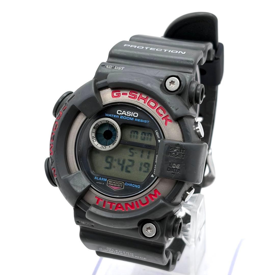 CASIO G-SHOCK DW-8200-1A FROGMAN Black Gray Titanium Watch Used Japan