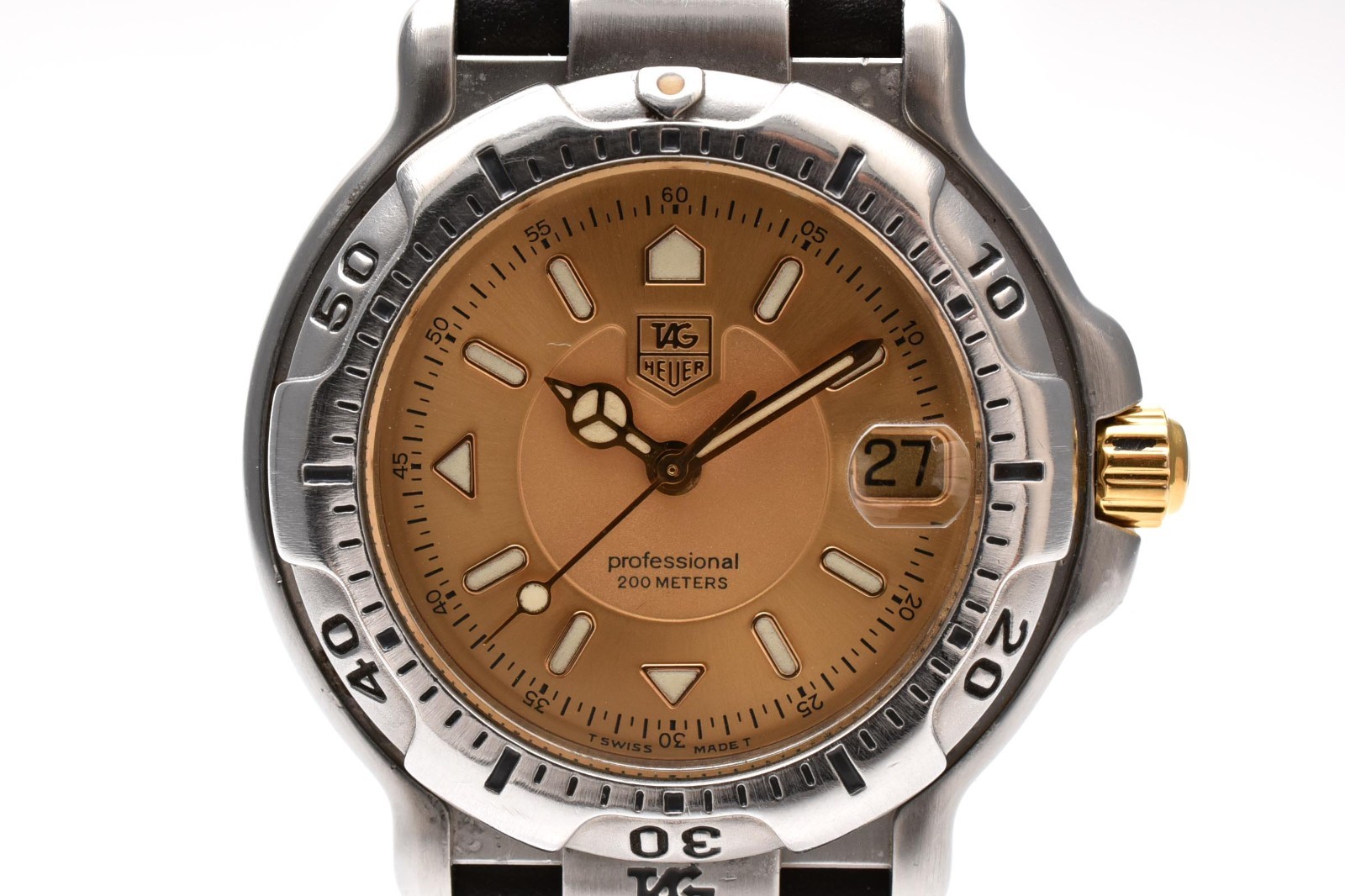 [ N MINT ] TAG Heuer 6000 WH1253-K1 200m Champagne Gold Dial Silver Unisex Watch