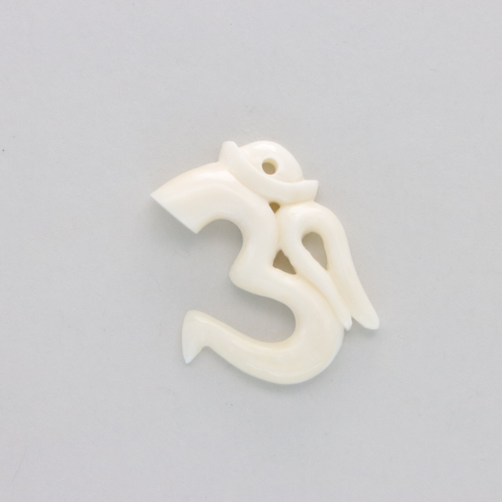 Hand Carved Water Buffalo Bone Om Pendant