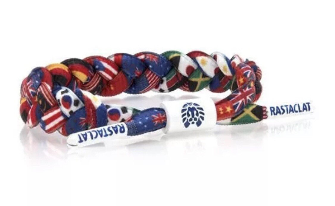 NEW RASTACLAT UNITED FLAG PRINT CLASSIC BRAIDED SHOELACE BRACELET FREE SHIPPING