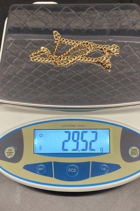 29g, Vintage 11K Yellow Gold Filled Flat Curb Link Chain Necklace