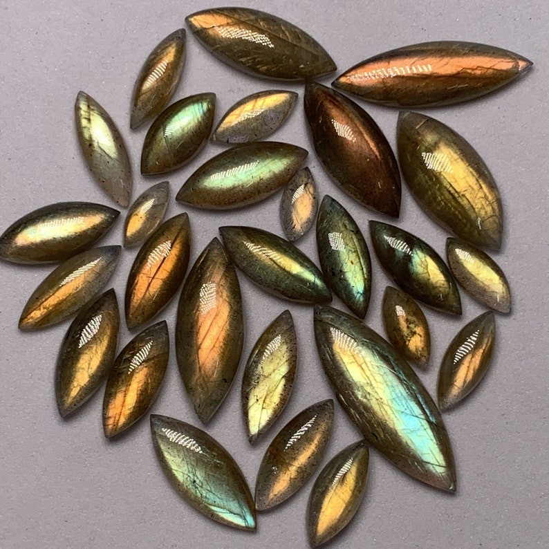 AAAA Quality Labradorite Marquise Shape Multi Flashy Fair Cabochon 4X10-10X30 MM