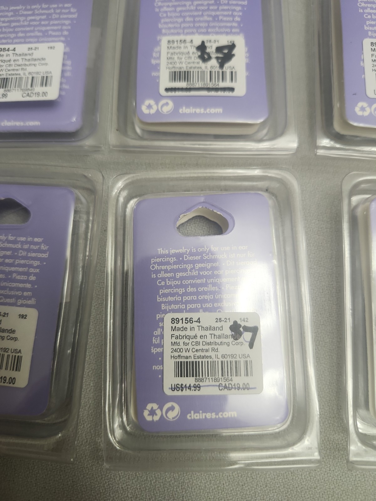 Claire’s Ear Jewelry Bulk Lot 18 Pieces