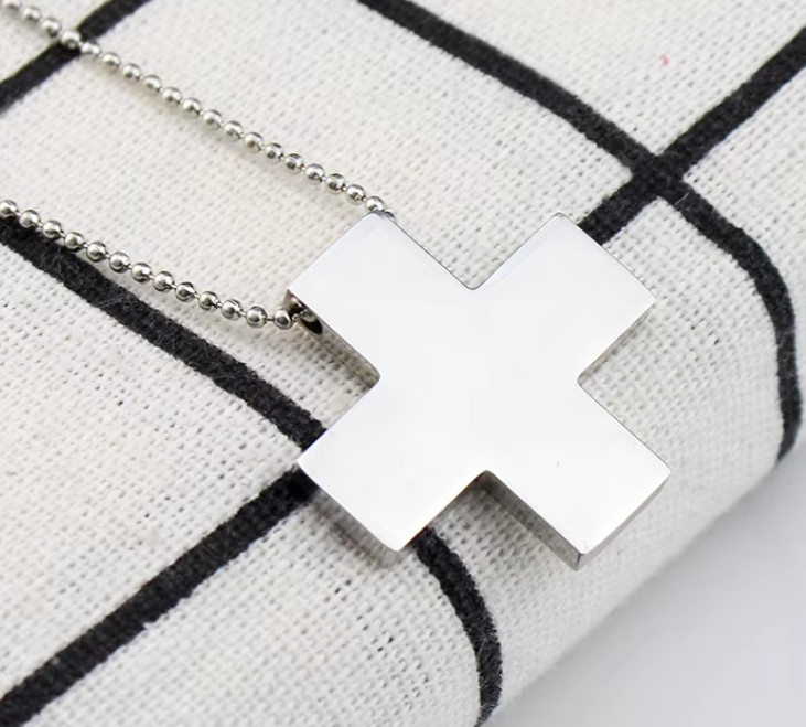 New Japan Anime EVA Katsuragi Misato Stainless Steel Cross Christian Jesus