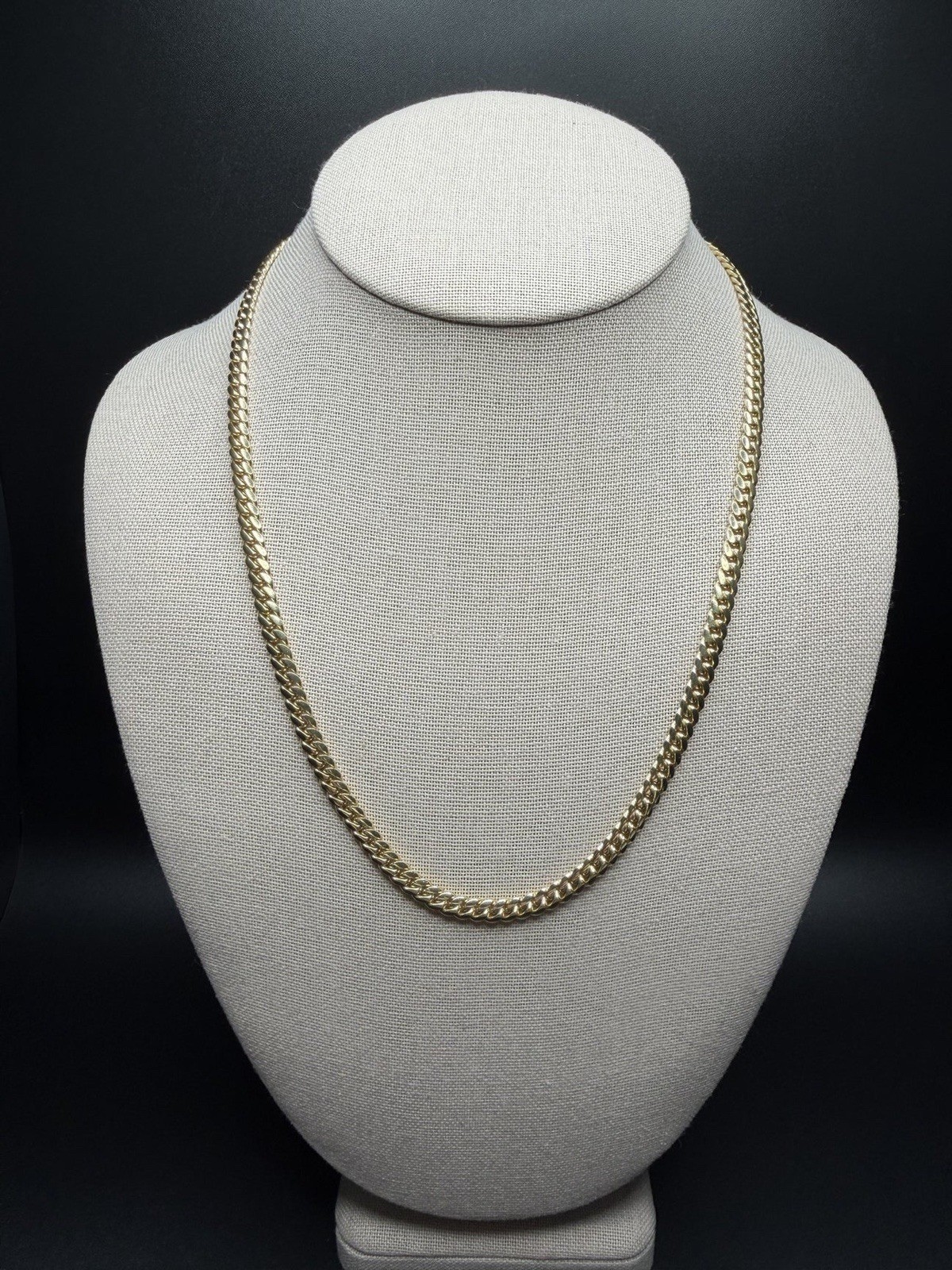 Solid 14K Yellow Gold Miami Cuban Link Chain 20” 4mm 25.14g Box Clasp