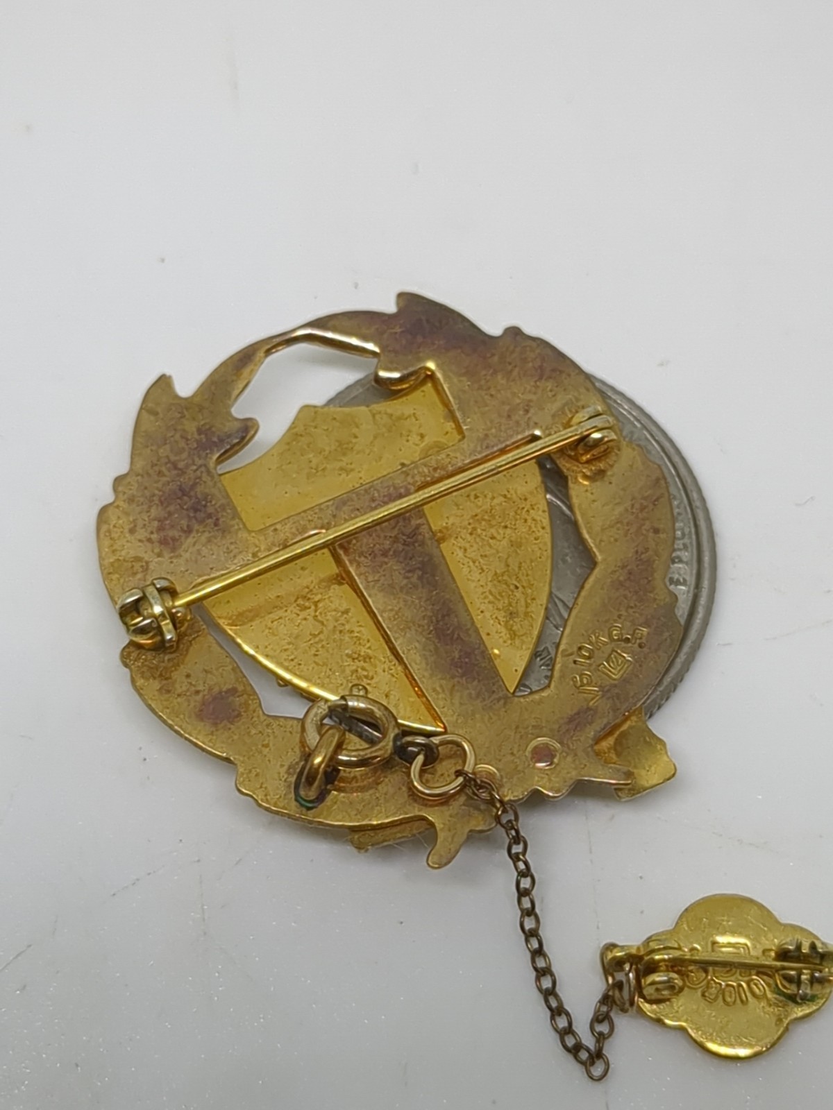 Vintage 1/5 10k Gold Filled GF Ladies Auxiliary VFW Brooch