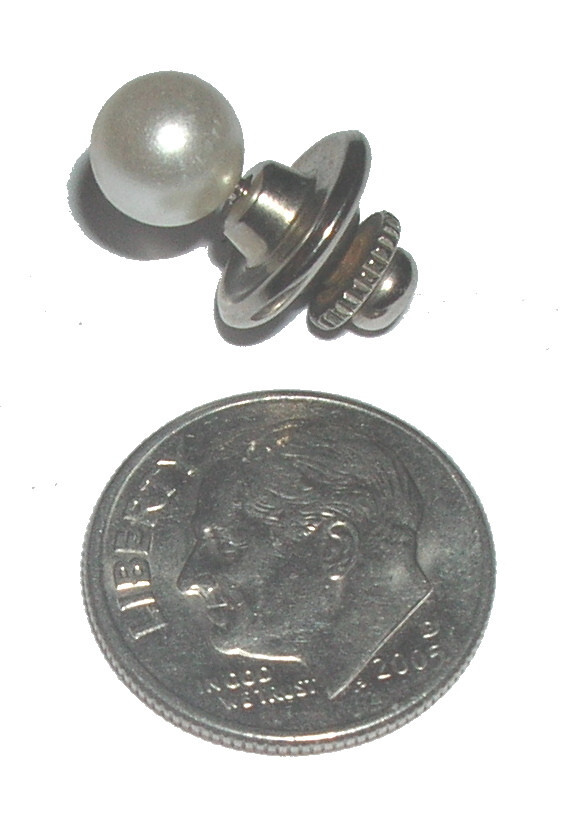 One White Imitation 6.9mm Pearl Stud Earring