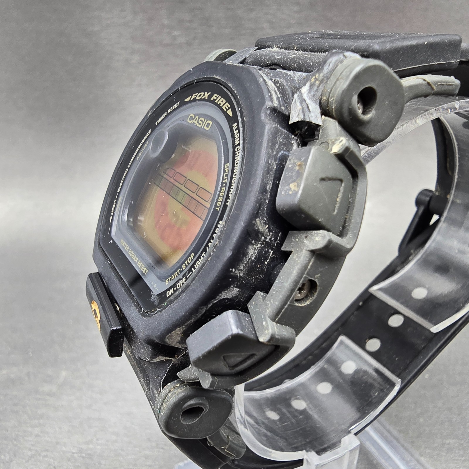 Casio G-Shock DW-003 Watch Men 44mm Black Gray Alarm Chronograph New battery