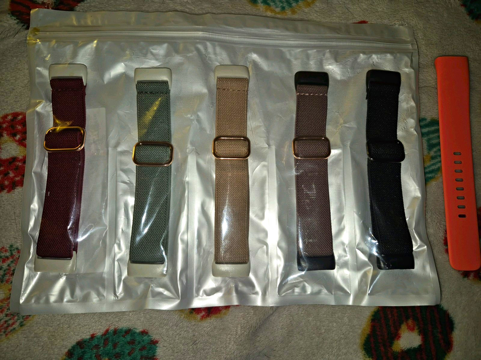 Silicone Replacement Bands for Fitbit Charge 5-6, Multicolor Lot of 5 + Extender