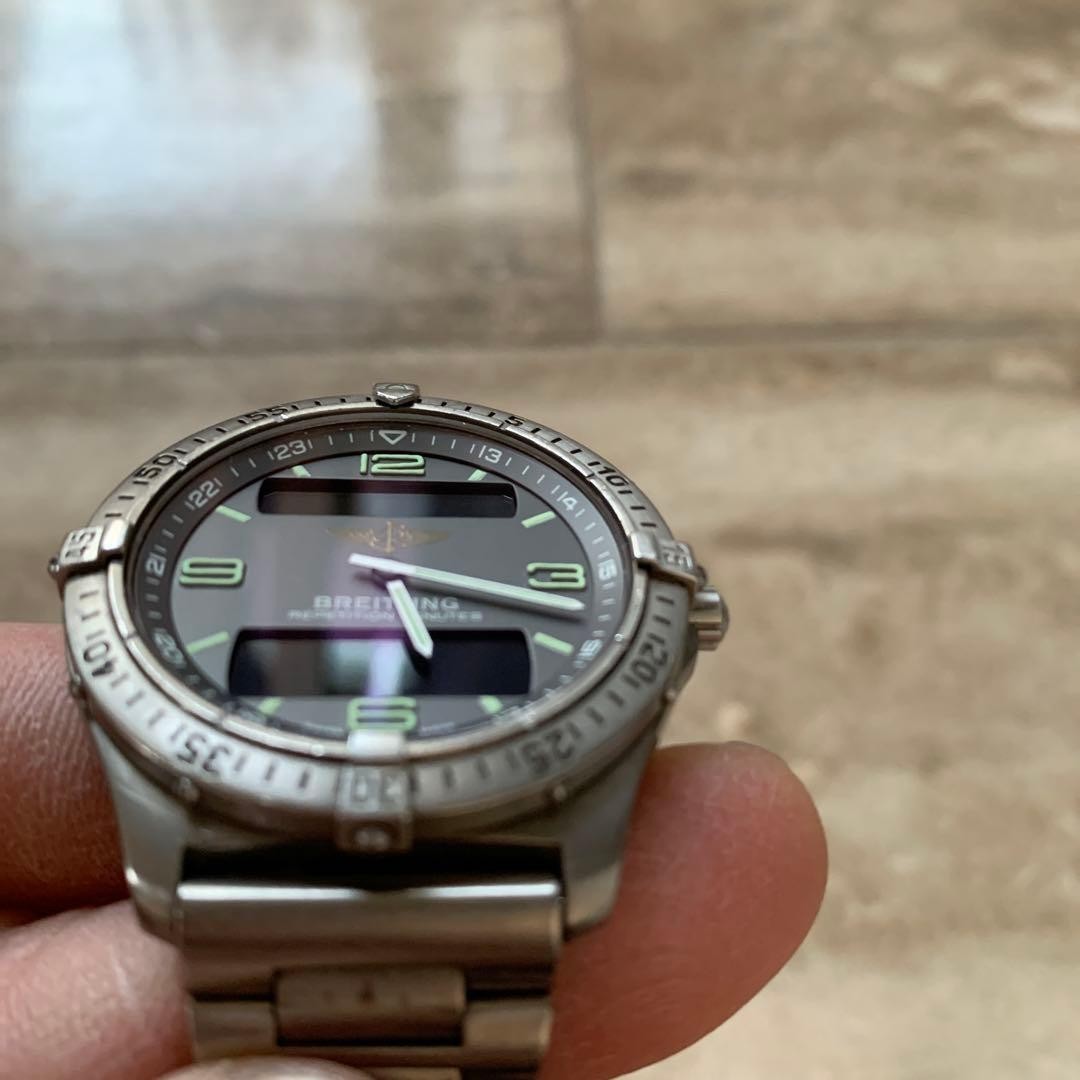 BREITLING Aerospace E65062 Quartz Ana Digi Titanium 40mm Gray Dial Pilot Watch