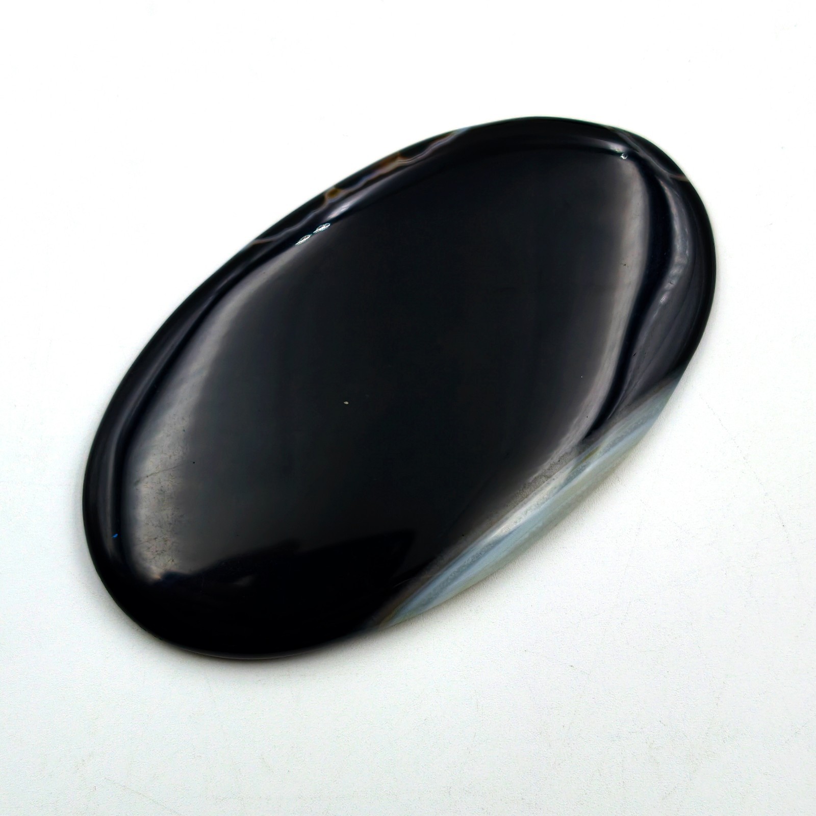 Natural Black Oval Cabochon, Loose Big Gemstone For Decor