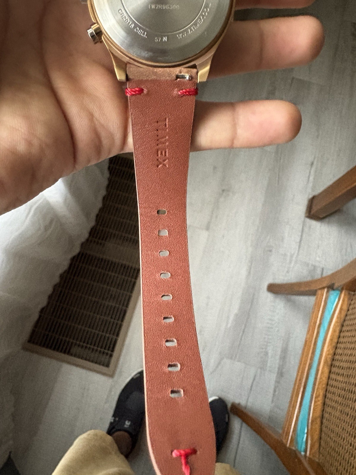 NEW Timex MK1 Rose Gold Steel Chronograph Leather Strap Watch TW2R96300