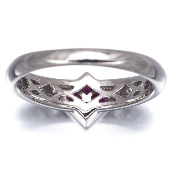 Ruby 0.31ct Diamond 0.20ct Ring 900 Platinum