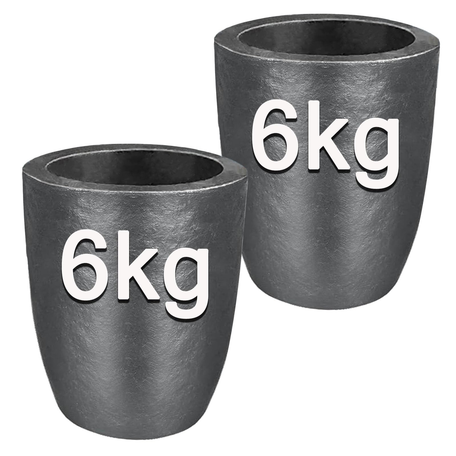 6KG Graphite Crucibles 2PCS – Clay Melting Casting Refining for Gold Silver Copp