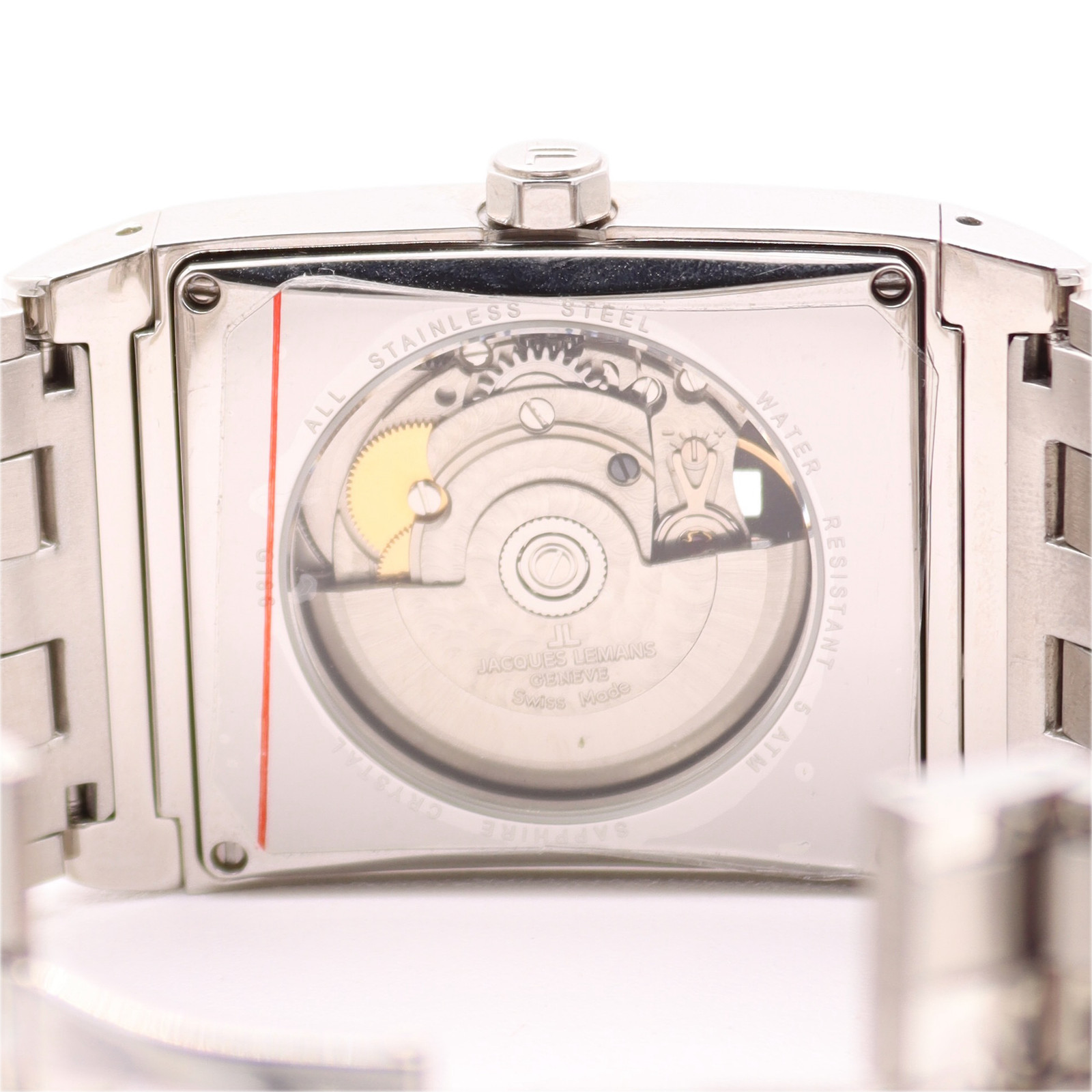 NOS 32.5mm Jacques Lemans G186C Geneve Open Heart Automatic Wristwatch Steel