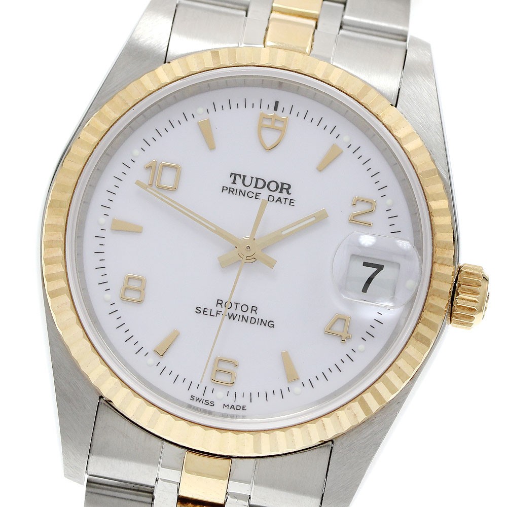 TUDOR Prince Date 74033 YG 2 tone Date white Dial Automatic Men’s Watch_942750