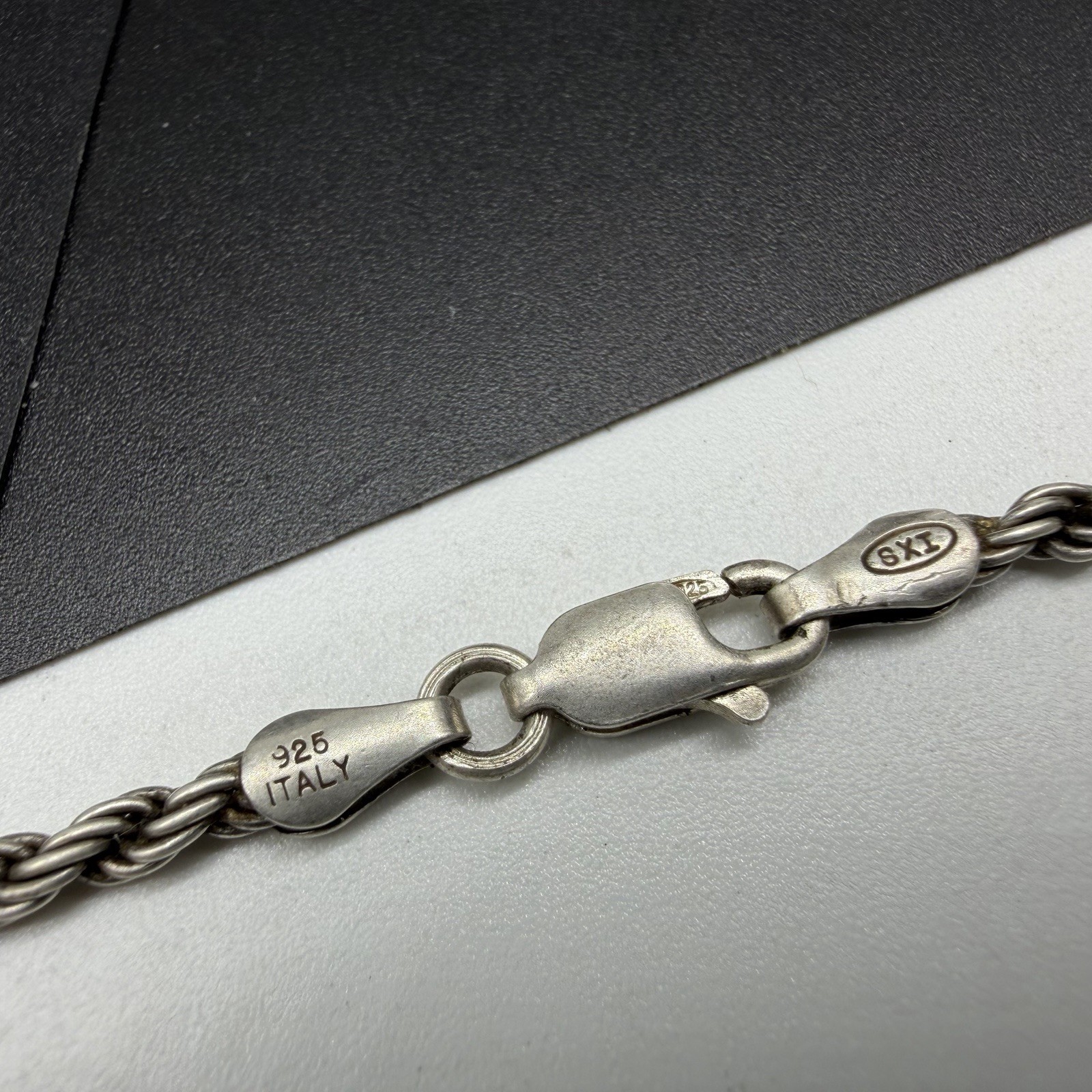 Nice Vintage SXI Italy Sterling Silver 2.4mm Rope Chain 30″ XL Necklace 15.1g