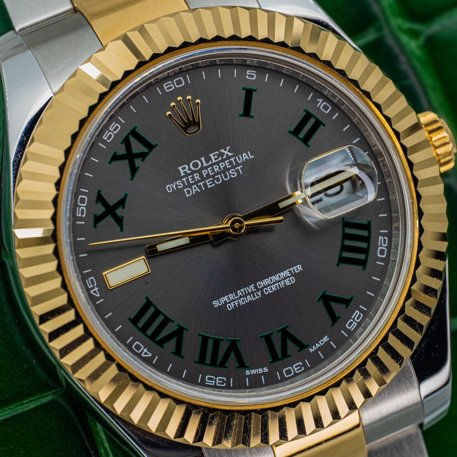 2014 Rolex Datejust 116333 41mm Wimbledon Dial Two Tone Yellow Gold/Steel B+P