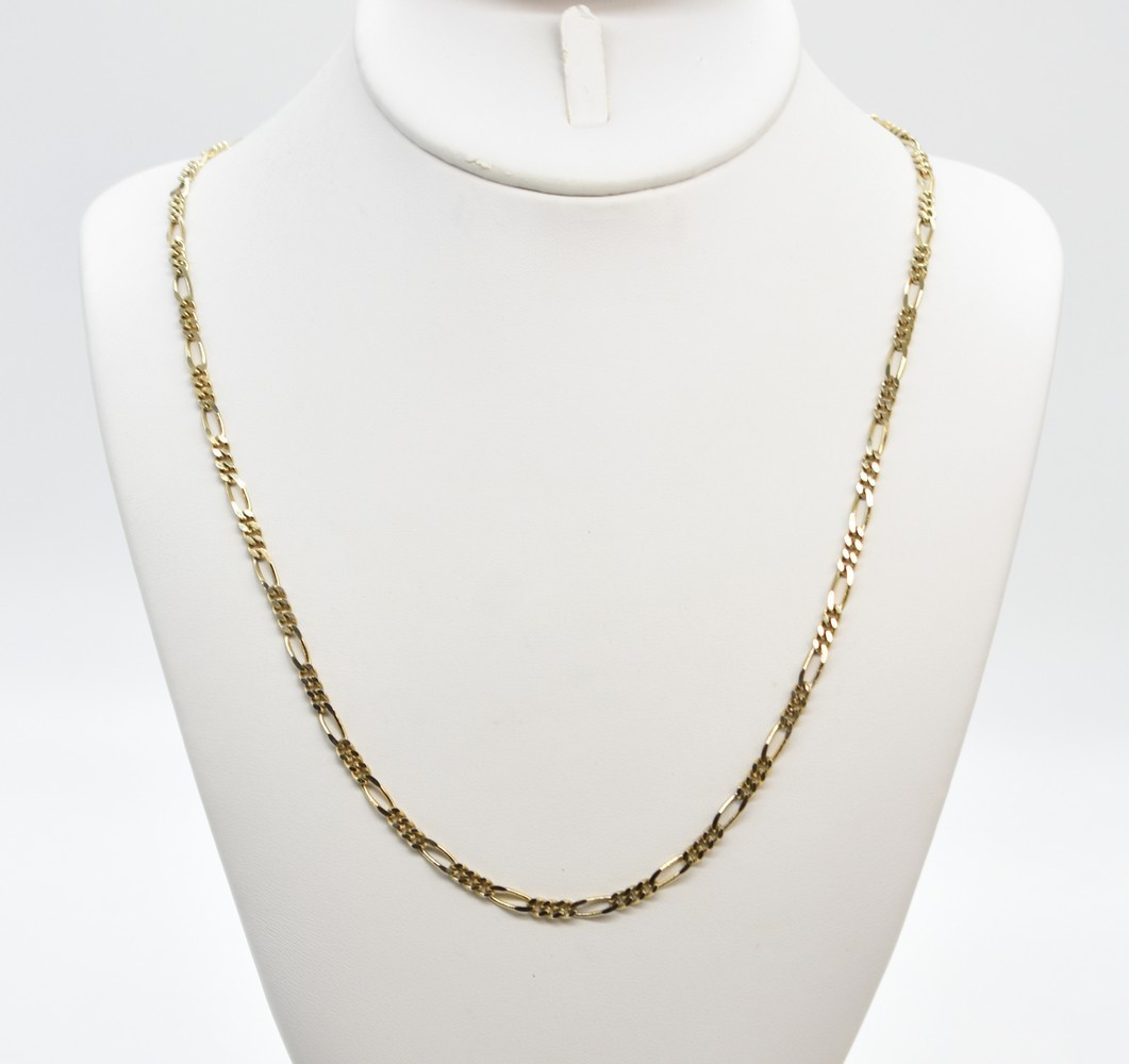 28″ Fine Yellow Gold Plated 4mm Wide Figaro Chain Necklace Lobster Clasp