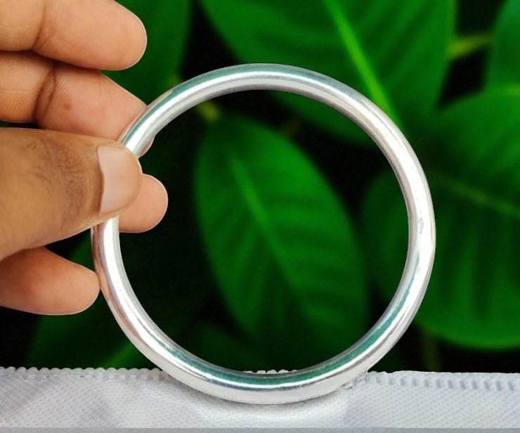 MASSIVE HEAVY 6mm Thick Chunky Solid Sterling Silver Round Bangle Bracelet Plain