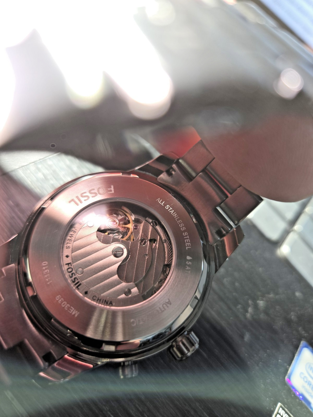Rare Fossil ME3039 Automatic Black Stainless Steel WATCH 45MM NIB ,NEVER WORN!!