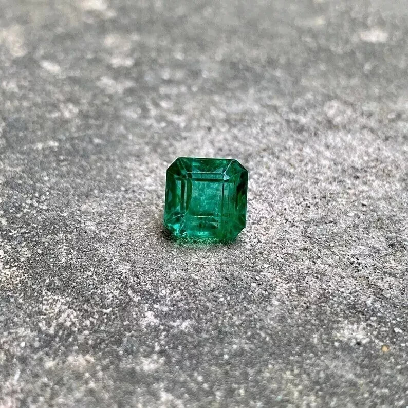 Natural Green Colombian Emerald Asscher Cut 9×9 MM Loose Untreated Gemstone A+