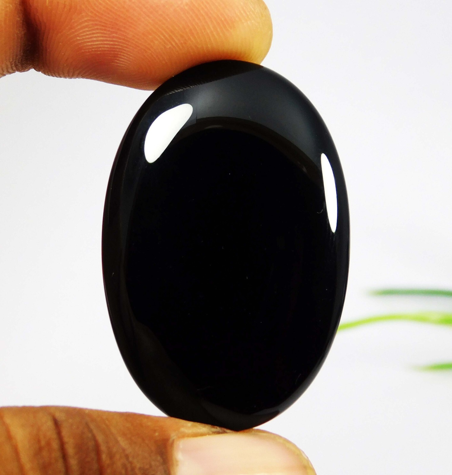 48.85 Ct Natural Black Onyx Oval Cabochon Amazing Loose Gemstone For Jewelry