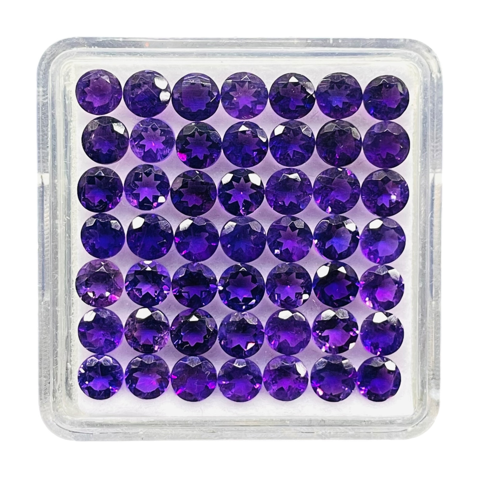 25 Pcs Natural Amethyst 5mm Round Cut Rich Purple Loose Untreated Gemstones Lot