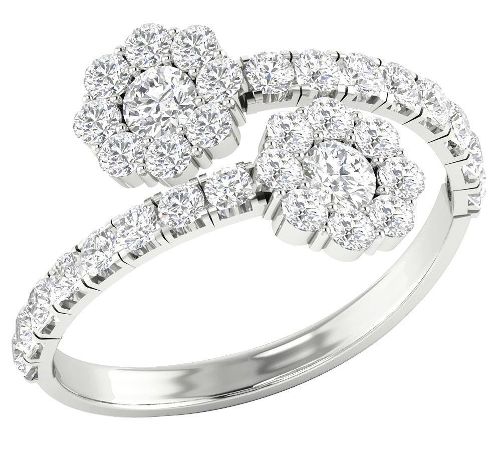 Forever Us Two Stone Solitaire Ring I1 G 1.50 Ct Natural Diamond 14K White Gold
