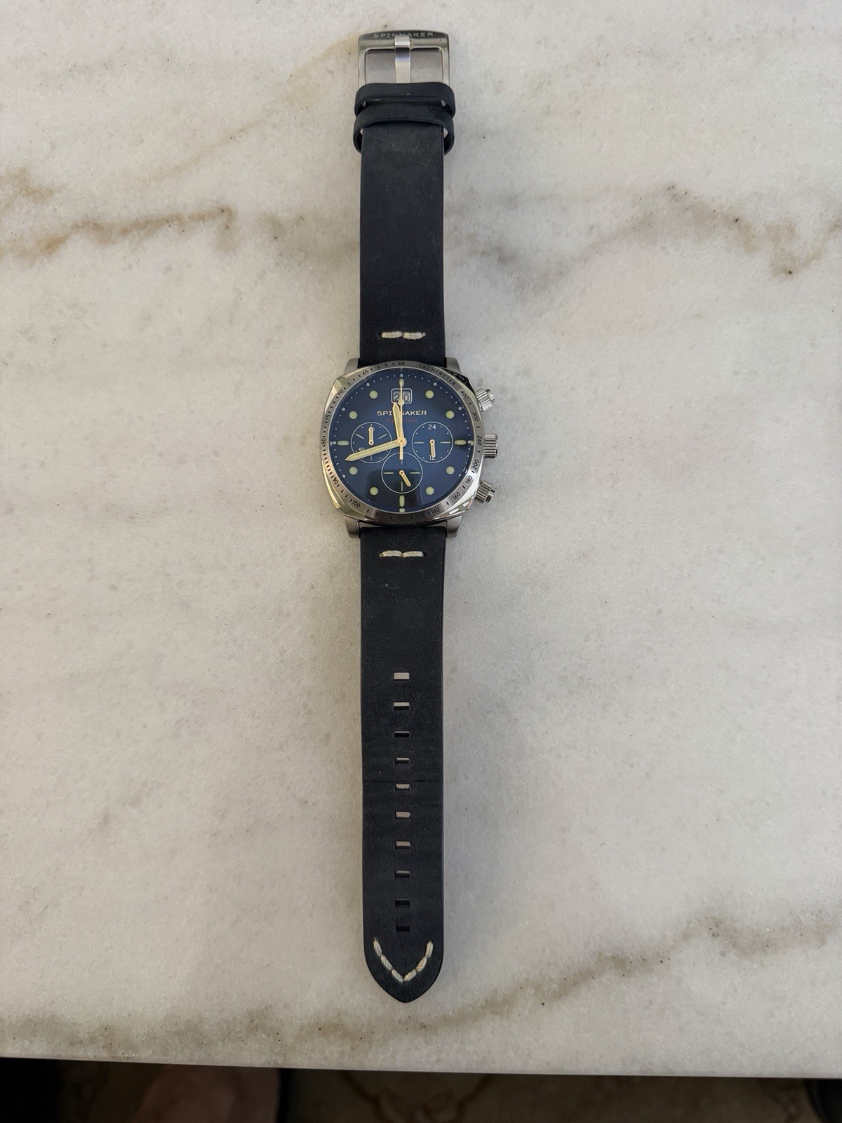 Spinnaker Hull Chronograph (SP-5068-03), 42mm case BIG Date VK73 Movement Blue!!