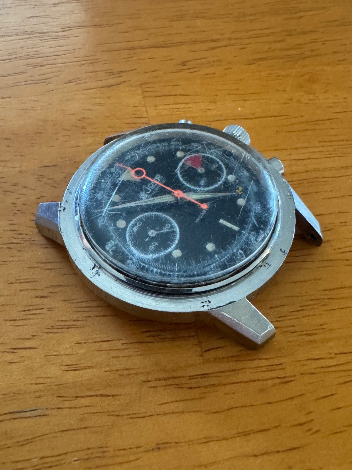 VINTAGE 1960s LE JOUR CHRONOGRAPH – VALJOUX 7733 – LOLLIPOP HAND – MISSING BEZEL
