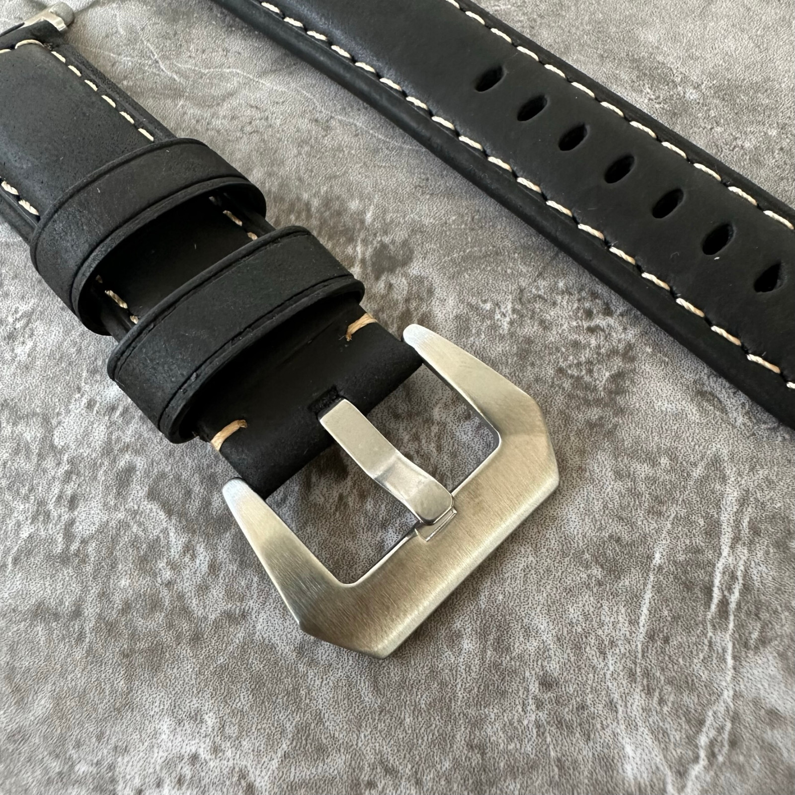 Black Suede Padded Leather Watch Strap Band For NEW Apple Watch Ultra 1 2 49mm