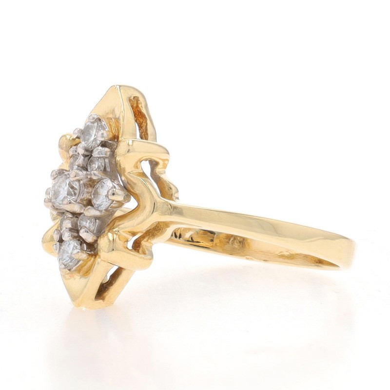 Yellow Gold Diamond Cluster Ring – 14k Round Brilliant .27ctw